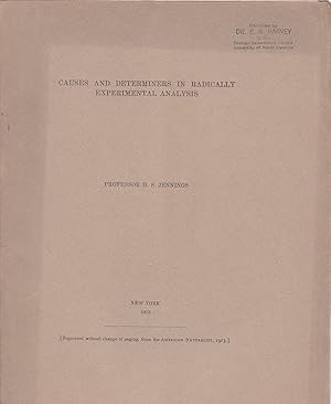 Causes and Determiners in Radically Experimental Analysis by H. S. Jennings