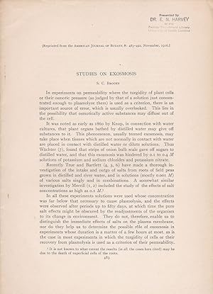 Studies on Exosmosis by S. C. Brooks