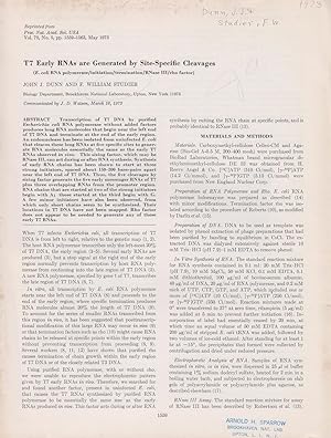 Imagen del vendedor de T7 Early RNAs are Generated by Site-Specific Cleavages by Dunn, John J. and Studier, F. William a la venta por Robinson Street Books, IOBA