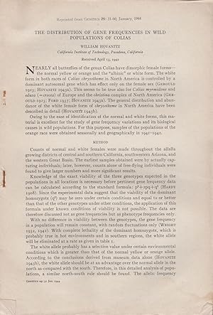 Imagen del vendedor de The Distribution of Gene Frequencies in Wild Populations of Colias by Hovanitz, William a la venta por Robinson Street Books, IOBA