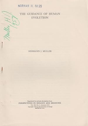 Imagen del vendedor de The Guidance of Human Evolution by Muller, Hermann J. Herman J. Muller a la venta por Robinson Street Books, IOBA