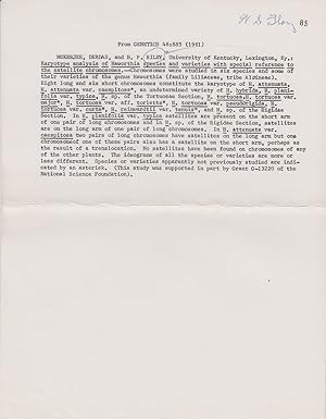 Seller image for Karyotype Analysis of Haworthia Species and Varieties with Special Reference to the Satellite Chromosomes by Debdas, Mukerjee for sale by Robinson Street Books, IOBA