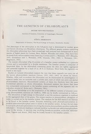 Imagen del vendedor de The Genetics of Chloroplasts by Von Wettstein, Diter and Eriksson, Gosta a la venta por Robinson Street Books, IOBA