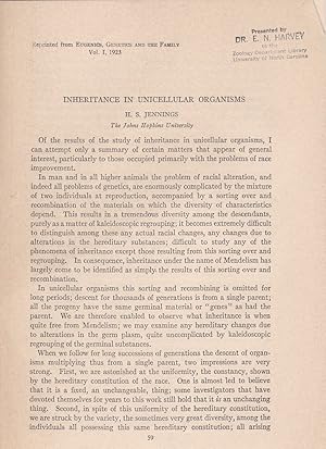 Inheritance in Unicellular Organisms by H. S. Jennings