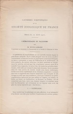 Seller image for L'Hematozoaire du Paludisme by Neveu-Lemaire, M. for sale by Robinson Street Books, IOBA