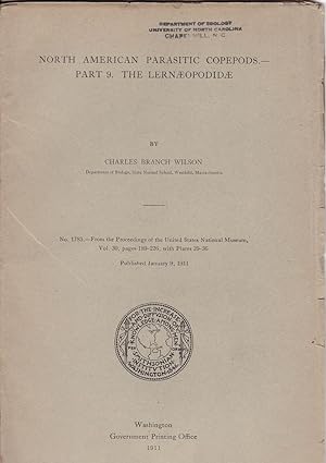 North American Parasitic Copepod- Part 9. The Lernaeopodidae by Charles Branch Wilson