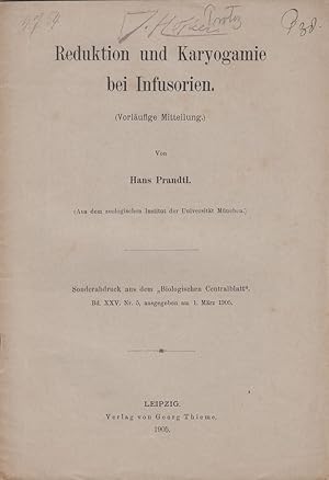 Seller image for Reduktion und Karyogamie bei Infusorien by Prandtl, Hans for sale by Robinson Street Books, IOBA