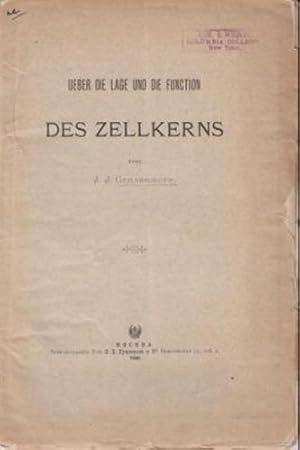 Seller image for Ueber die Lage und die Function des Zellkerns by Gerassimoff, J.J. for sale by Robinson Street Books, IOBA
