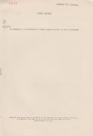 Seller image for The Gene by Demerec, M.; Kaufmann, B.P.; Fano, U.; Sutton, Eileen; and Sansome, Eva R. for sale by Robinson Street Books, IOBA