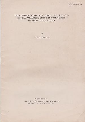 Imagen del vendedor de The Combined Effects of Genetic and Environmental Variations Upon the Composition of Colias Populations by Hovanitz, William a la venta por Robinson Street Books, IOBA