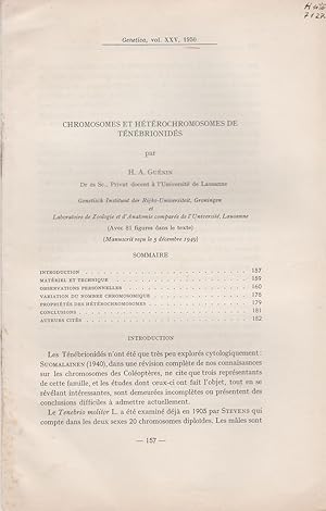 Seller image for Chromosomes et Heterochromosomes de Tenebrionides by Guenin, H.-A. for sale by Robinson Street Books, IOBA