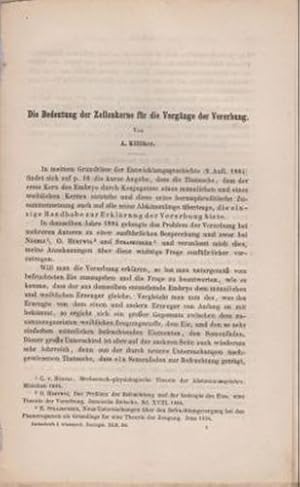 Seller image for Die Bedeutung der Zellenkerne fur die Vorgange der Vererbung by Kolliker, Albert Rudolf Albert von K for sale by Robinson Street Books, IOBA