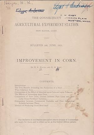 Seller image for Improvement in Corn by H. K. Hayes and E. M. East for sale by Robinson Street Books, IOBA