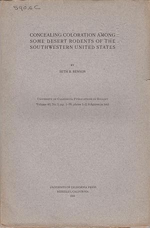 Seller image for Concealing Coloration Among Some Desert Rodents of the Southwestern United States by Benson, Seth B. for sale by Robinson Street Books, IOBA