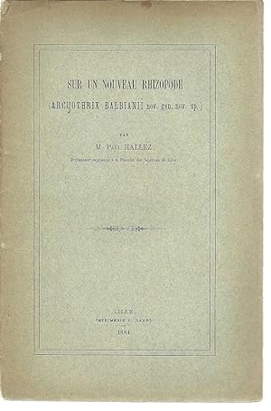 Seller image for Sur un nouveau rhizopode (arcyothrix balbianii nov. gen. nov. sp.) by Hallez, Paul for sale by Robinson Street Books, IOBA