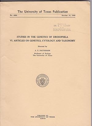 Studies in the genetics of Drosophila. (VI) Articles on Genetics, Cytology and Taxonomy by J. T. ...