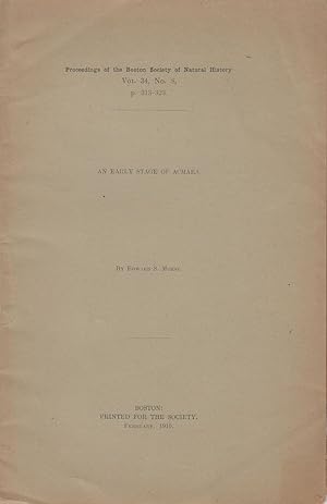 Bild des Verkufers fr An Early Stage of Acmaea by Morse, Edward S. zum Verkauf von Robinson Street Books, IOBA