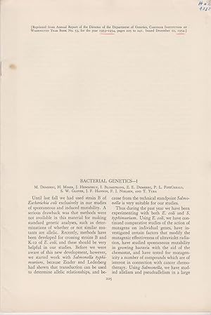 Image du vendeur pour Baterial Genetics-I by Demerec, M.; Moser, H.; Hemmerly, J.; Blomstrand, I.; Demerec, Z.E.; FitzGerald, P.L.; Glover, S.W.; Hanson, J.F.; Nielsen, F.J.; Yura, T. mis en vente par Robinson Street Books, IOBA