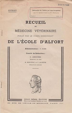 Seller image for Infecondite de l'Etalon par aspermiogenese by Lesbouyries, G. and Bonnaud, P. for sale by Robinson Street Books, IOBA