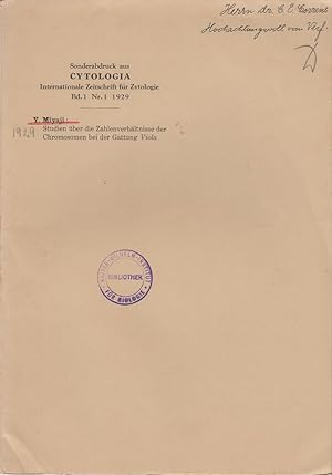 Seller image for Studien uber die Zahlenverhaltnisse der Chromosomen bei der Gattung Viola by Miyaji, Y. for sale by Robinson Street Books, IOBA