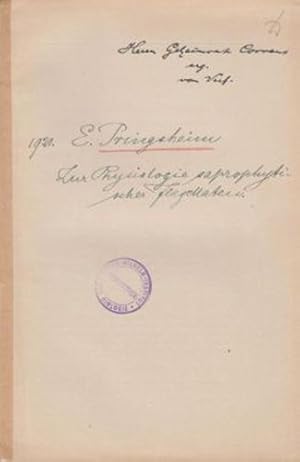 Imagen del vendedor de Zur Physiologie saprophytischer Flagellen (Polytoma, Astasia and Chilomonas) by Pringsheim, Ernst G. a la venta por Robinson Street Books, IOBA