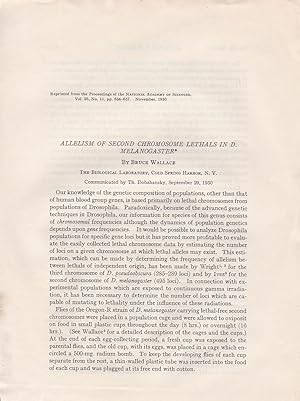 Allelism of Second Chromosome Lethals in D. Melanogaster by Bruce Wallace