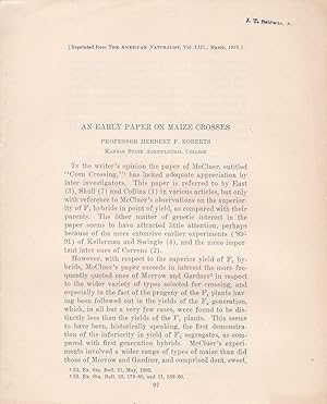 An Early paper on Maize Crosses by Herbert F. Roberts