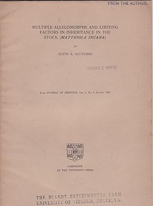 Multiple Allelomorphs and Limiting Factors in Inheritance in the Stock (Matthiola Incana) by Edit...