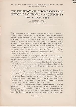 Seller image for The Influence on Chromosomes and Mitosis of Chemicals, as Studied by the Allium Test by Levan, Albert for sale by Robinson Street Books, IOBA