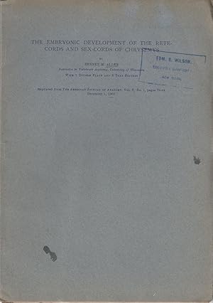 Imagen del vendedor de The Embryonic Development of the Rete-cords and Sex-cords of Chrysemys by Allen, Bennet M. a la venta por Robinson Street Books, IOBA