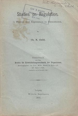 Seller image for Studies on Regulation. I. Fission and Regulation in Stenostoma by Child, Charles M. for sale by Robinson Street Books, IOBA