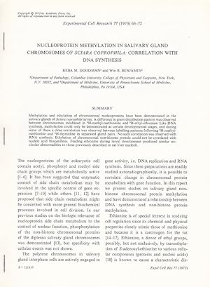 Immagine del venditore per Nucleoprotein Methylation in Salivary Gland Chromosome of Sciara Coprophila: Correlation with DNA synthesis by Reba M. Goodman and Wm B. Benjamin venduto da Robinson Street Books, IOBA