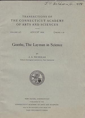 Goethe, The Layman in Science by J. S. Nicholas