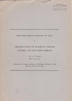 Freezing Points of Bloods of Certain Littoral and Estuarine Animals by A. S. Pearse