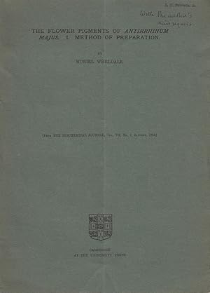 Seller image for The Flower Figments of Antirrhinum Majus. I. Method of Preparation by Wheldale, Muriel for sale by Robinson Street Books, IOBA