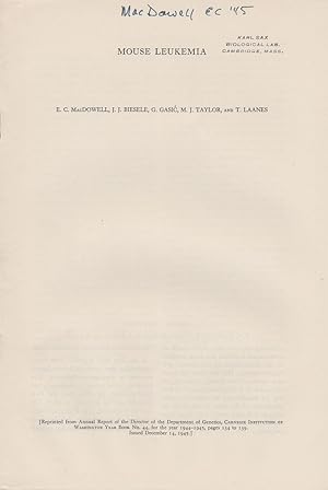 Seller image for Mouse Leukemia by MacDowell, E.C.; Biesele, J.J.; Gasic, G.; Taylor, M.J.; Laanes, T. for sale by Robinson Street Books, IOBA