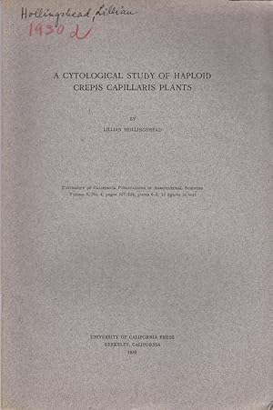 Imagen del vendedor de A Cytological Study of Haploid Crepis Capillaris Plants by Hollingshead, Lillian a la venta por Robinson Street Books, IOBA