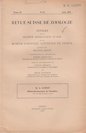 Seller image for Heterochromosomes de Cicindeles by Guenin, H.-A. for sale by Robinson Street Books, IOBA