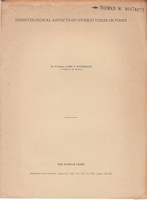 Imagen del vendedor de Embryological Aspects of Hybrid Vigor in Pines by Buchholz, J. T. a la venta por Robinson Street Books, IOBA