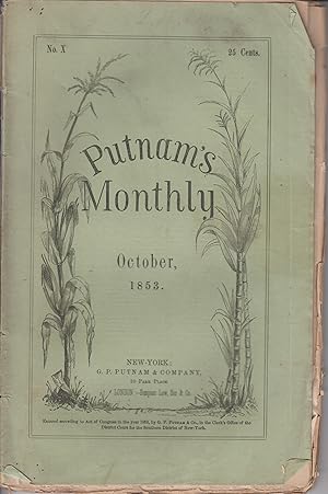 Bild des Verkufers fr Putnam's Monthly October 1853 zum Verkauf von Robinson Street Books, IOBA