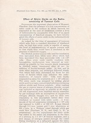 Immagine del venditore per Effect of Nitric Oxide on the Radiosensitivity of Tumour Cells by L. H. Gray, F. O. Green, C. A. Hawes venduto da Robinson Street Books, IOBA