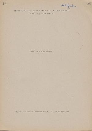 Imagen del vendedor de Investigation on the Locus of Action of DDT in Flies (Drosophila) by Bodenstein, Dietrich a la venta por Robinson Street Books, IOBA