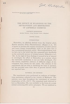 Seller image for The Effect of Ryanodine on the Development and Respiration of Amphibian Embryos by Bodenstein, Dietrich for sale by Robinson Street Books, IOBA