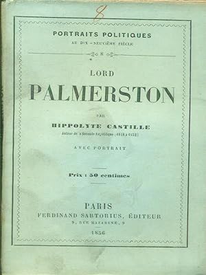 Bild des Verkufers fr Lord Palmerston zum Verkauf von Librodifaccia