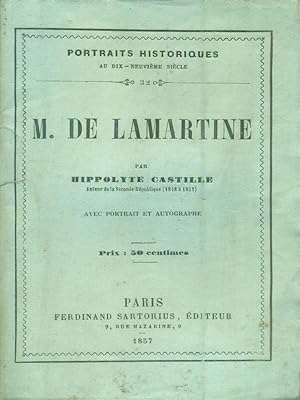Bild des Verkufers fr M. De Lamartine zum Verkauf von Librodifaccia