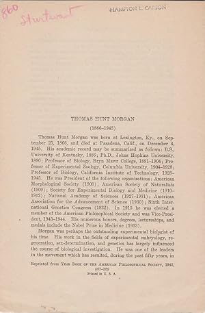 Thomas Hunt Morgan (1866-1945) by Sturtevant, A.H. by Sturtevant, A.H ...