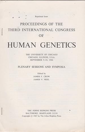 Seller image for University of Chicago Plenary Sessions and Symposia by Crow, James F. and Neel, James V. for sale by Robinson Street Books, IOBA