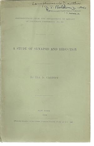 Imagen del vendedor de A Study of Synapsis and Reduction by Cardiff, Ira D. a la venta por Robinson Street Books, IOBA