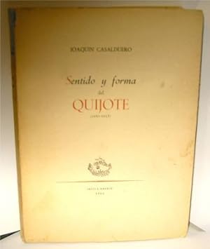 Bild des Verkufers fr Sentido y forma del Quijote (1605-1615) by Casalduero, Joaquin zum Verkauf von Robinson Street Books, IOBA