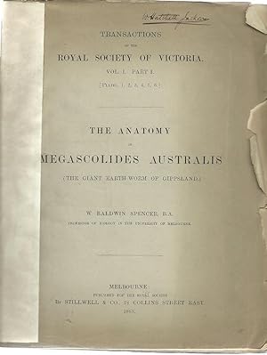 Seller image for The Anatomy of Megascolides Australis (The Giant Earth-Worm of Gippsland) by Spencer, W. Baldwin for sale by Robinson Street Books, IOBA